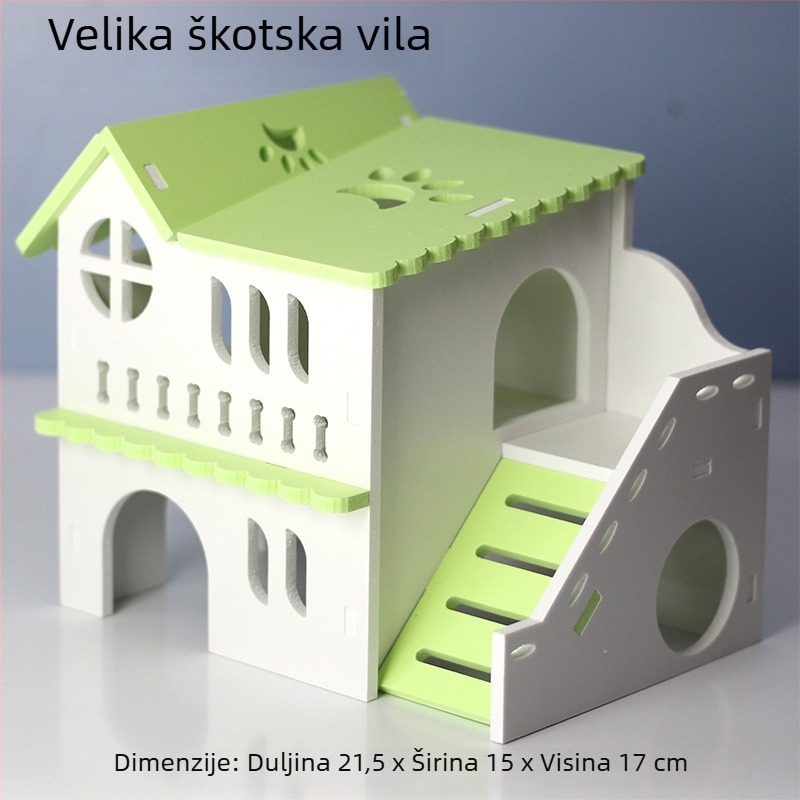 Kučica za hrčke u vilnom stilu od drveta i plastike