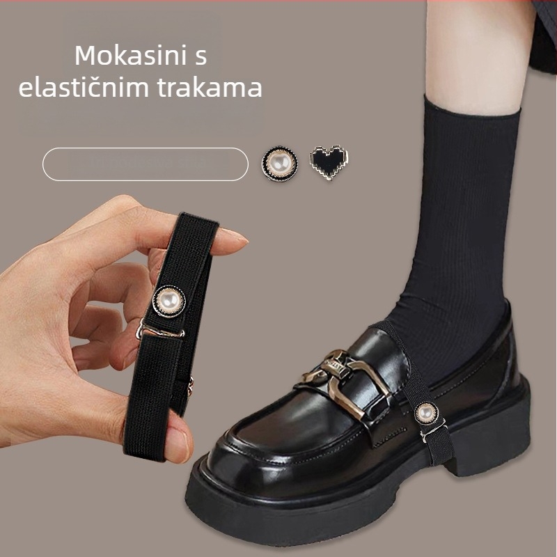 Protuklizni remen za petu za ženske loaferice, elastičan, podesiv, za sigurnu i udobnu prianjanje; pogodan za kožne cipele i sandale