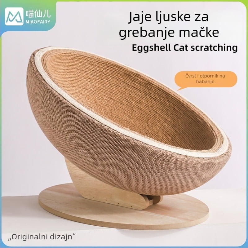 Mačje gnijezdo s integriranom pločom za grebanje, poluotvoren dizajn, tkanina pamuk i lan, unutarnja upotreba, sve sezone