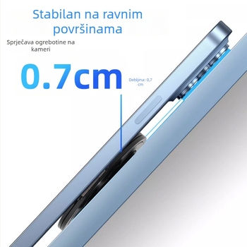 Magnetski držač za telefon od aluminijske legure, silikon usisna čašica i ultratanki držač prstena