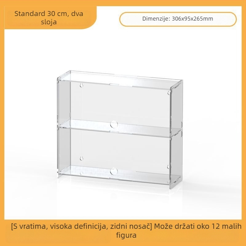 Akrilni izložbeni nosač za Ultraman Bruco blind box figurice, zidna montaža, otporan na prašinu, kapacitet 2 L, otisak logotipa, prilagodljivo