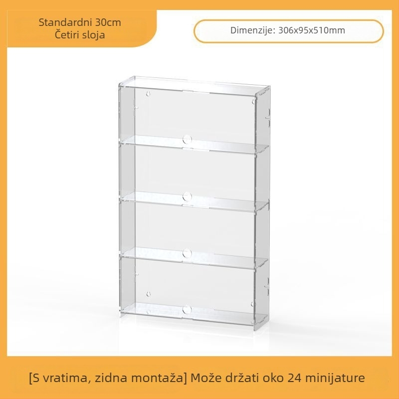 Akrilni izložbeni nosač za Ultraman Bruco blind box figurice, zidna montaža, otporan na prašinu, kapacitet 2 L, otisak logotipa, prilagodljivo