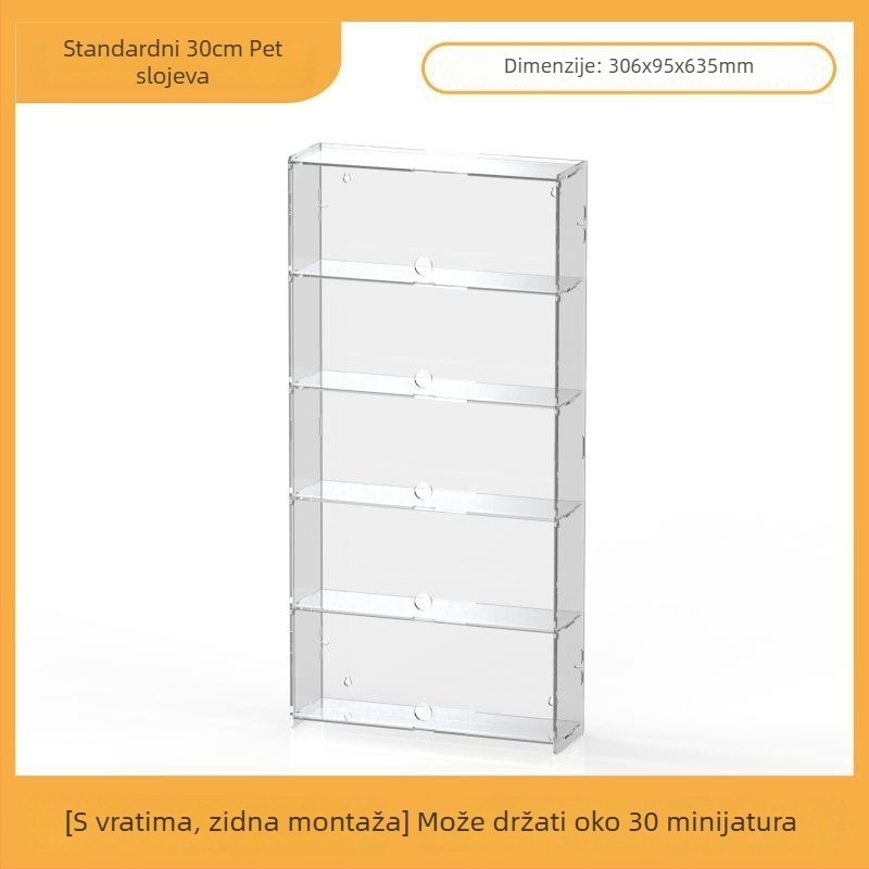 Akrilni izložbeni nosač za Ultraman Bruco blind box figurice, zidna montaža, otporan na prašinu, kapacitet 2 L, otisak logotipa, prilagodljivo