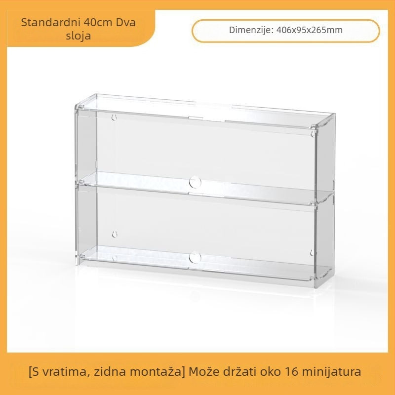 Akrilni izložbeni nosač za Ultraman Bruco blind box figurice, zidna montaža, otporan na prašinu, kapacitet 2 L, otisak logotipa, prilagodljivo