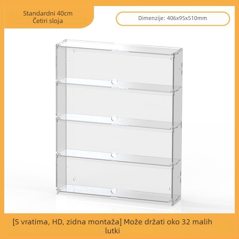 Akrilni izložbeni nosač za Ultraman Bruco blind box figurice, zidna montaža, otporan na prašinu, kapacitet 2 L, otisak logotipa, prilagodljivo