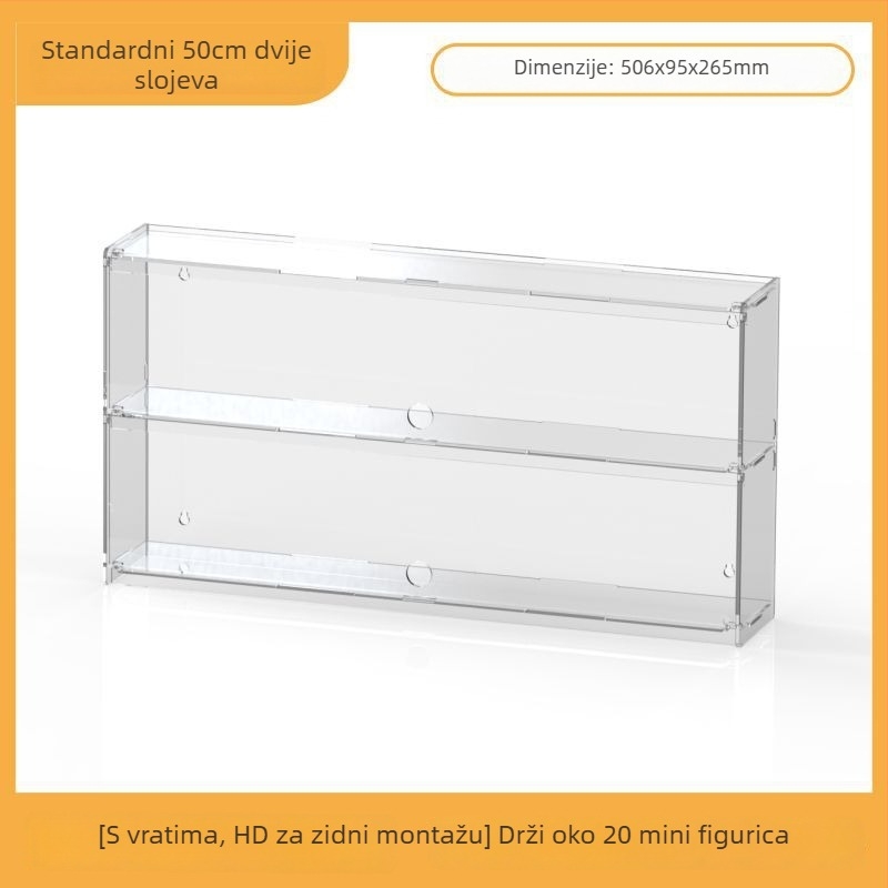 Akrilni izložbeni nosač za Ultraman Bruco blind box figurice, zidna montaža, otporan na prašinu, kapacitet 2 L, otisak logotipa, prilagodljivo