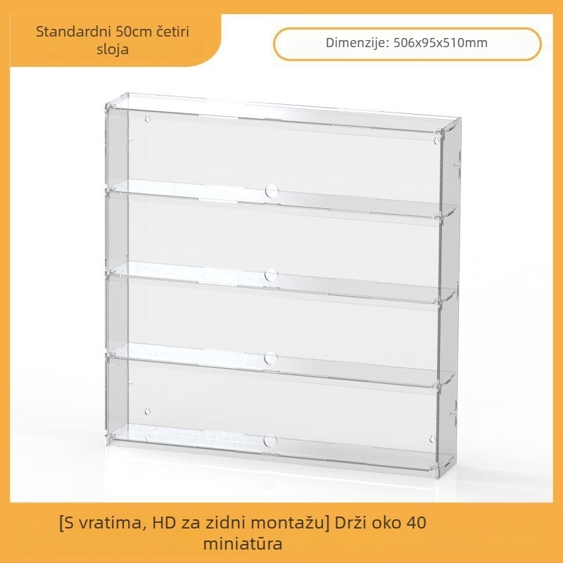 Akrilni izložbeni nosač za Ultraman Bruco blind box figurice, zidna montaža, otporan na prašinu, kapacitet 2 L, otisak logotipa, prilagodljivo