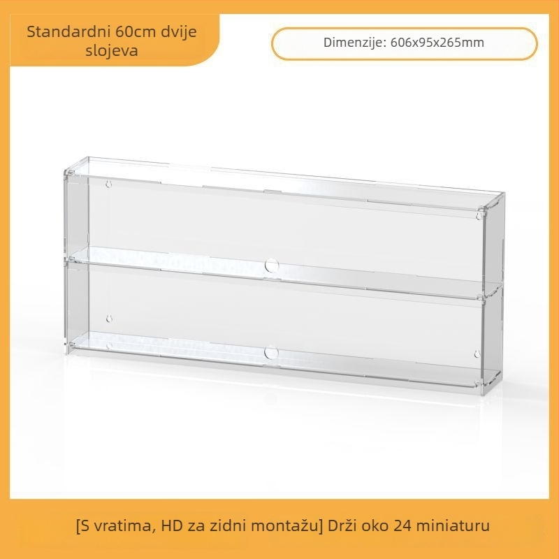 Akrilni izložbeni nosač za Ultraman Bruco blind box figurice, zidna montaža, otporan na prašinu, kapacitet 2 L, otisak logotipa, prilagodljivo