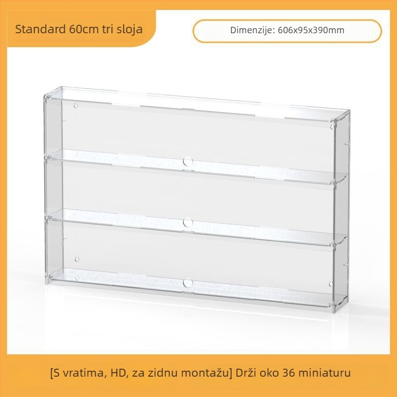Akrilni izložbeni nosač za Ultraman Bruco blind box figurice, zidna montaža, otporan na prašinu, kapacitet 2 L, otisak logotipa, prilagodljivo