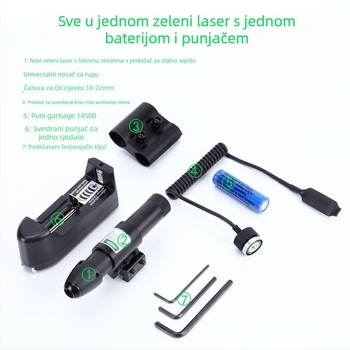 Lazerski ciljnik infracrveni s 4 otvora, podesivi vertikalno i horizontalno; Gold hunter, aluminijska legura, JG13