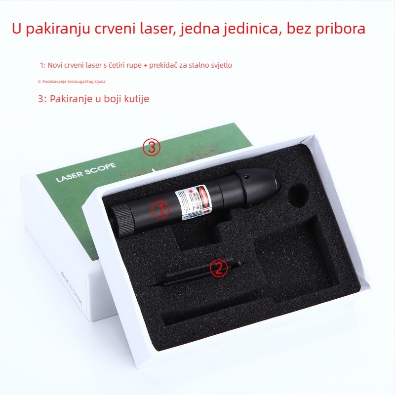 Lazerski ciljnik infracrveni s 4 otvora, podesivi vertikalno i horizontalno; Gold hunter, aluminijska legura, JG13