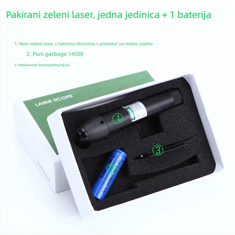 Lazerski ciljnik infracrveni s 4 otvora, podesivi vertikalno i horizontalno; Gold hunter, aluminijska legura, JG13