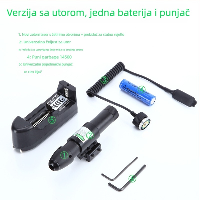 Lazerski ciljnik infracrveni s 4 otvora, podesivi vertikalno i horizontalno; Gold hunter, aluminijska legura, JG13
