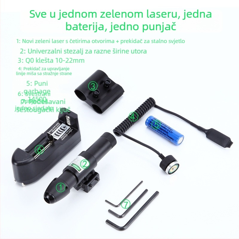 Lazerski ciljnik infracrveni s 4 otvora, podesivi vertikalno i horizontalno; Gold hunter, aluminijska legura, JG13