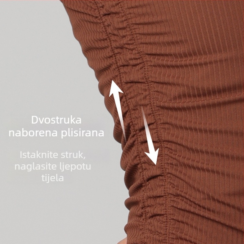 Ženski bezrukavni top za jogu, slim fit, dužina do bokova, brzo se suši, tkanina od najlona i spandeksa (80% najlon, 20% spandeks)