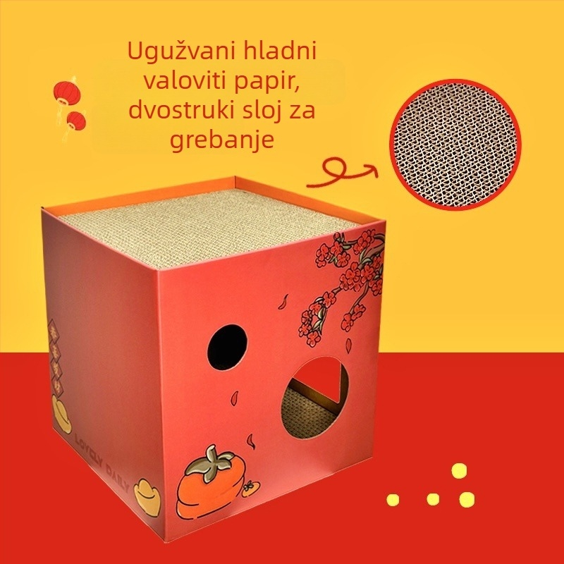 Mačje gnijezdo od visokodenzitnog valovitog kartona, Jiangren XH, za mačke