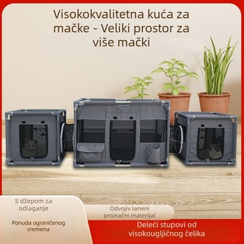 Mačji maternitet i kućica s odvojivim šatorom, prozračan materijal