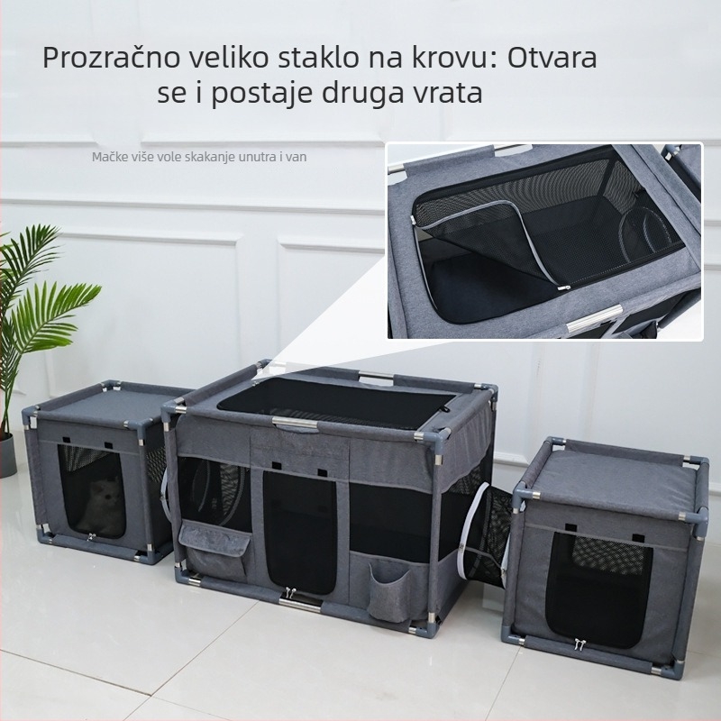 Mačji maternitet i kućica s odvojivim šatorom, prozračan materijal