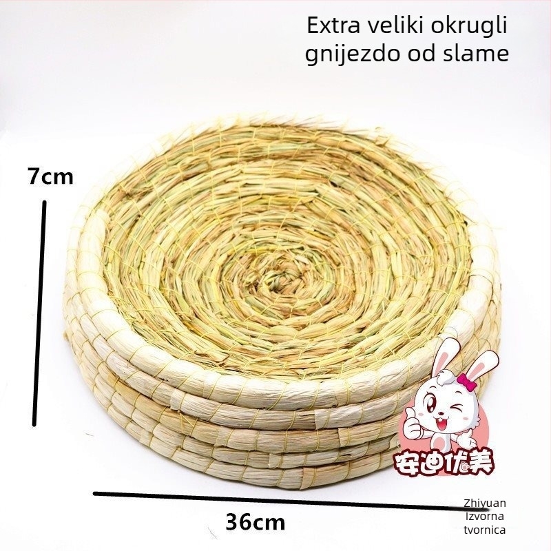 Drveno gnijezdo za male kućne ljubimce — ručno pleteni sklonište za spavanje za činčile, hrčke, patuljaste zečeve i guinejsku svinju