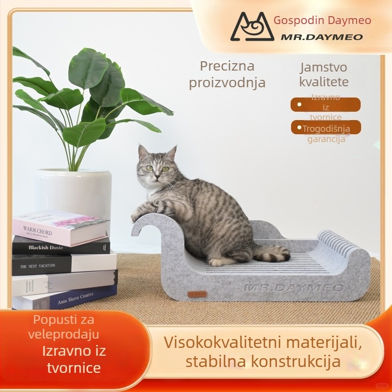 Mačje gnijezdo od filca s grebalicom, 12 mm debljine, OEKO-TEX Standard 100, prilagodljivo