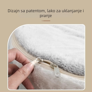 Zatvoreno gnijezdo za mačke s dvostrukim slojem debelog pliša, s odvojivim pokrovom (Sve godišnje doba, prozračan, sintetički kratki pliš)