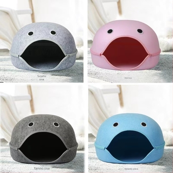 Mačje gnijezdo od filca, poluotvoren dizajn, s uklonjivim i perivim dijelom, zadržava toplinu, za sve sezone