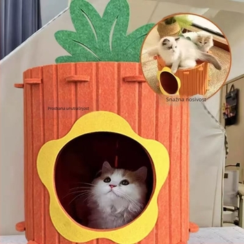 Mačje gnijezdo s tunelom, otporno na habanje, četiri sezone, poluzatvoren, 3D dizajn, tkanina