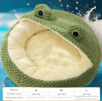 Okruglo poluzatvoreno gnijezdo za mačke, topla tkanina, uklonjivo i perivo, pogodno za sve sezone, unutarnja i vanjska upotreba