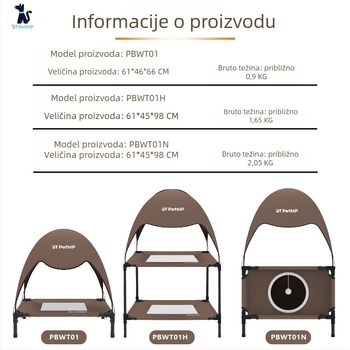 Prozračni kamp-krevet za kućne ljubimce, pogodan za pse i mačke, uklonjiv i periv, dvostruki krevet za male i srednje pse, za unutarnju i vanjsku upotrebu