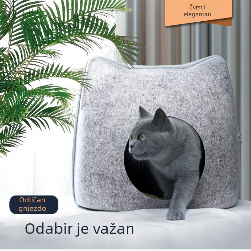 Filc mačje gnijezdo, poluzatvorenog oblika, prozračan, za sve sezone