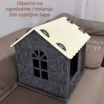 Filcasto gnijezdo za mačke, poluzatvoreno, perivo, odvojivo i spojivo