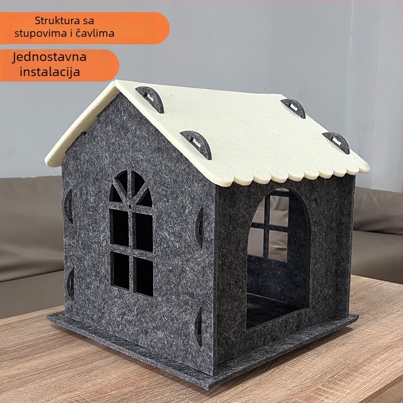 Filcasto gnijezdo za mačke, poluzatvoreno, perivo, odvojivo i spojivo