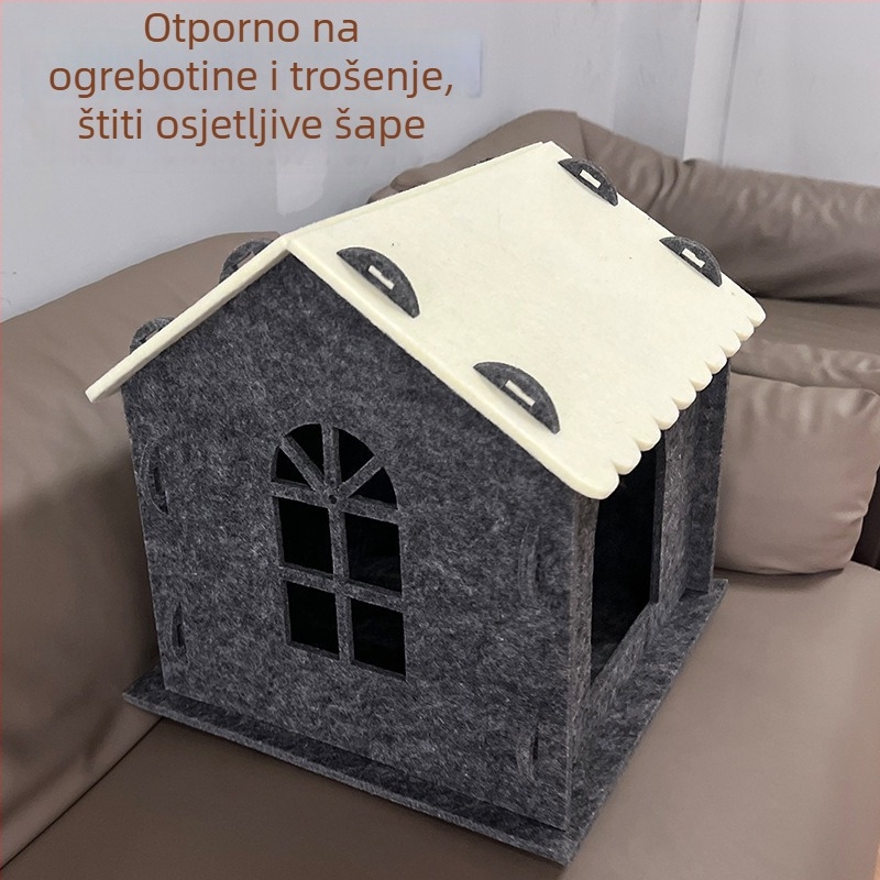 Filcasto gnijezdo za mačke, poluzatvoreno, perivo, odvojivo i spojivo