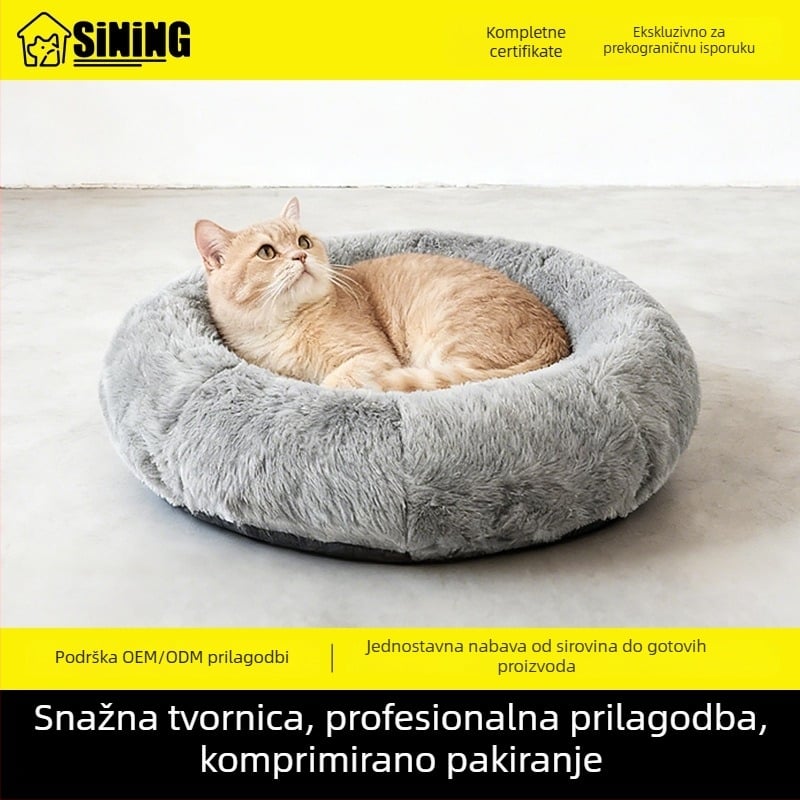 Platneno mačje gnijezdo, kružnog oblika, perivo, toplo za jesen i zimu, SINING SN033