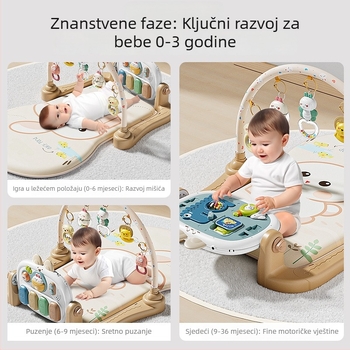 Dječja igračka pedalo klavijatura za gimnastiku — interaktivna glazba, multisenzorna stimulacija, 0–3 godine, plastika