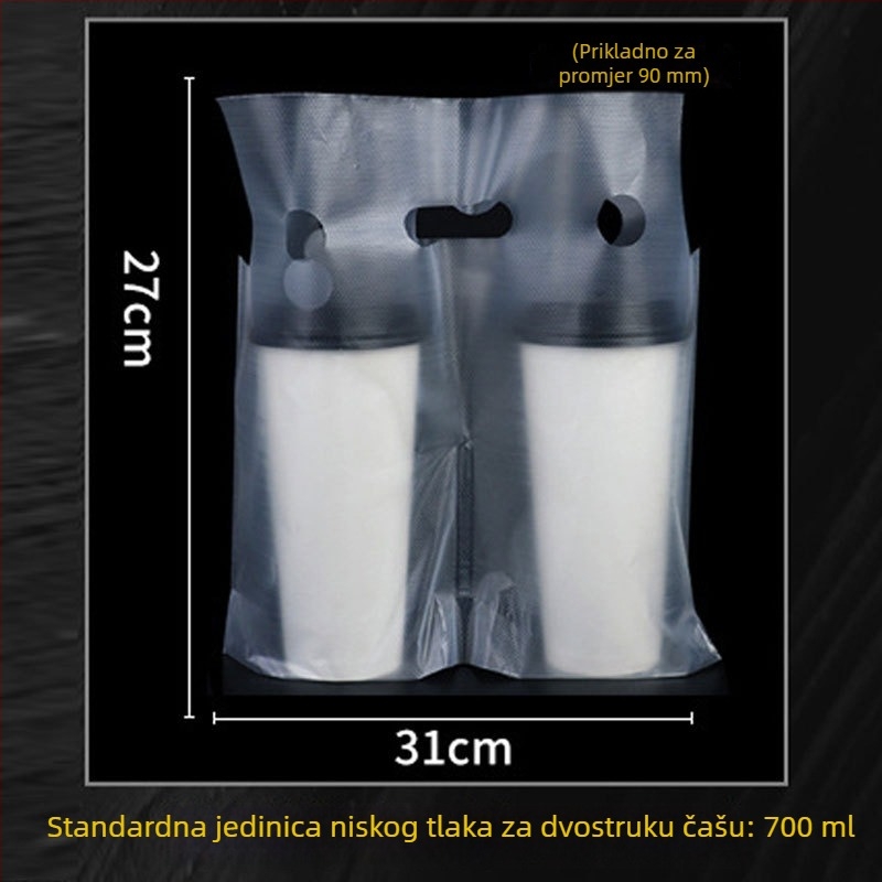 Jednokratne torbe za nošenje šalica mliječnog čaja, 100 kom., kompatibilne s jednim/dvije čaše, s ručkom — Podrijetlo Anhui, Marke Jinsheng Plastic, Dnevni kapacitet 10 tona