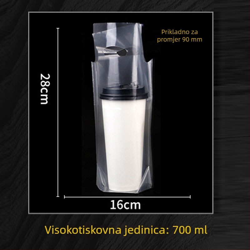 Jednokratne torbe za nošenje šalica mliječnog čaja, 100 kom., kompatibilne s jednim/dvije čaše, s ručkom — Podrijetlo Anhui, Marke Jinsheng Plastic, Dnevni kapacitet 10 tona