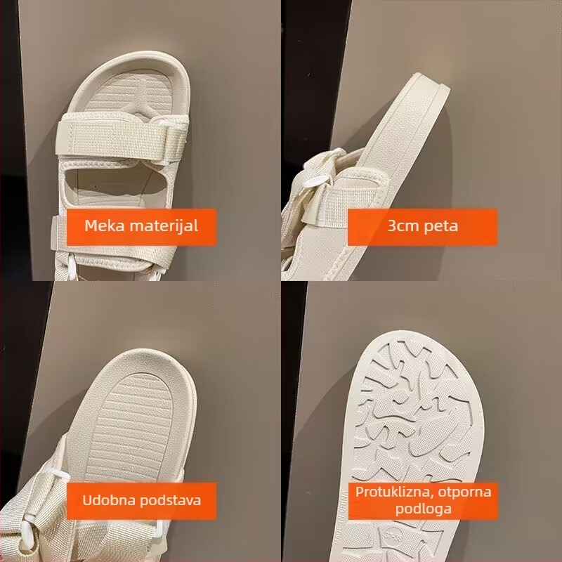Lu Lanson muške sandale, gornji dio od Oxford tkanine, PVC đon, Velcro zatvarač, otvoreni prsti, prozračnost