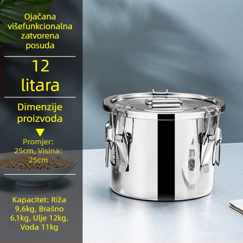 Zapečaćena metalna posuda za skladištenje Jeansiya, kapacitet preko 10 L, tiskano logotip, novi kineski stil