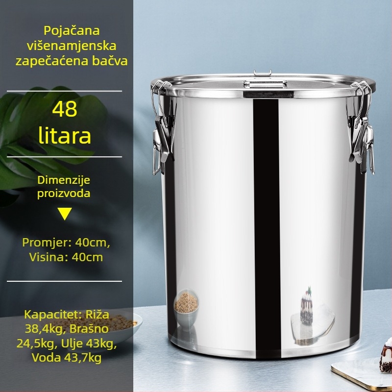 Zapečaćena metalna posuda za skladištenje Jeansiya, kapacitet preko 10 L, tiskano logotip, novi kineski stil