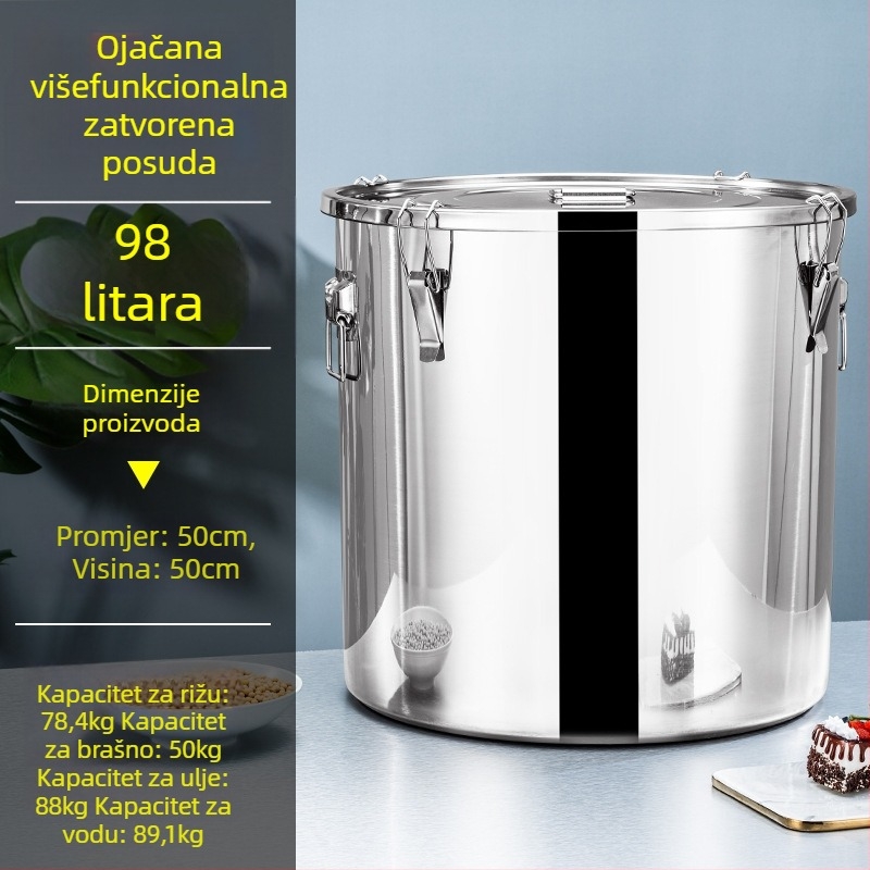 Zapečaćena metalna posuda za skladištenje Jeansiya, kapacitet preko 10 L, tiskano logotip, novi kineski stil