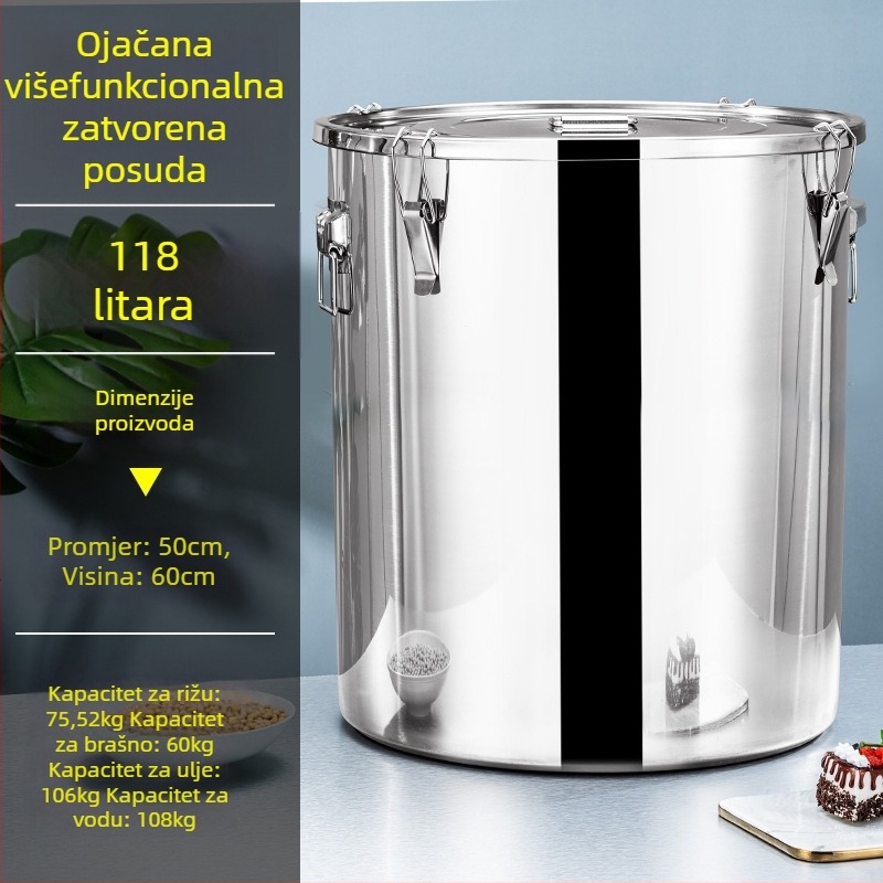 Zapečaćena metalna posuda za skladištenje Jeansiya, kapacitet preko 10 L, tiskano logotip, novi kineski stil