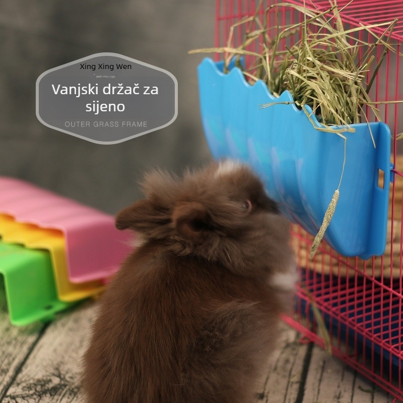 Vanjski stalak za sijeno za mala kućna ljubimca: zečevi, činčile i guinea pig, šifra 0014, dodatak kućici za zeca
