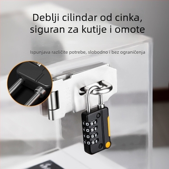 Mehanički koden katanc, U-oblik, od cinkovog legura i nehrđajućeg čelika; model z-mimagausuo-7.1; debljina šipke 3,8 mm; razmak šipki 11,8 mm; pogodan za kofer, ruksak, ormar i košaru za bicikl