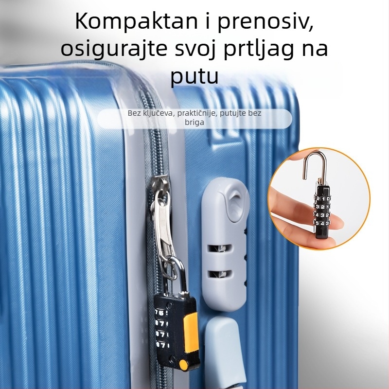 Mehanički koden katanc, U-oblik, od cinkovog legura i nehrđajućeg čelika; model z-mimagausuo-7.1; debljina šipke 3,8 mm; razmak šipki 11,8 mm; pogodan za kofer, ruksak, ormar i košaru za bicikl
