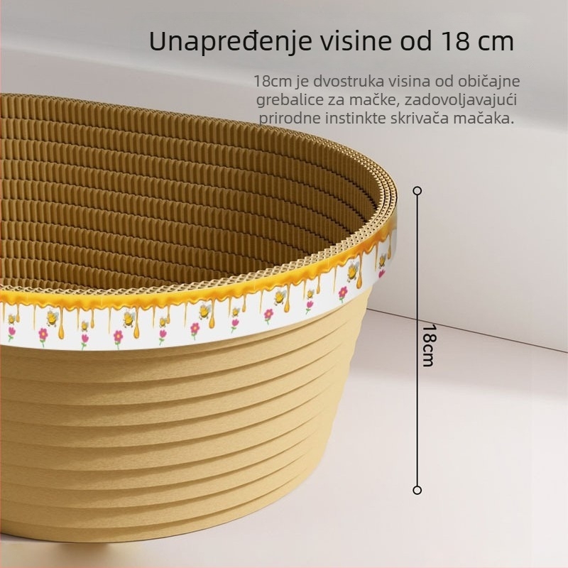Mačja grebalica s integriranim gnijezdom — valoviti karton, otporna na grebanje i habanje, za mačke (porijeklo Zhejiang)