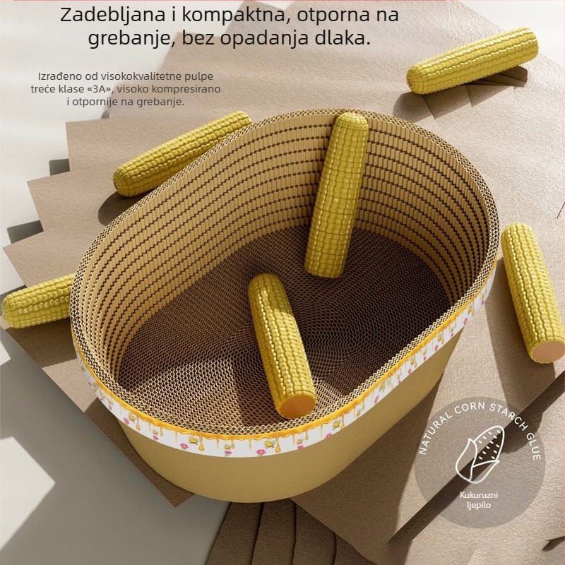 Mačja grebalica s integriranim gnijezdom — valoviti karton, otporna na grebanje i habanje, za mačke (porijeklo Zhejiang)