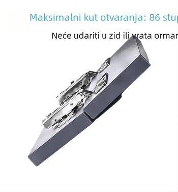 Qichen 85° šarka za vrata ormara, nehrđajući čelik, polirani završni sloj, licencirani privatni znak