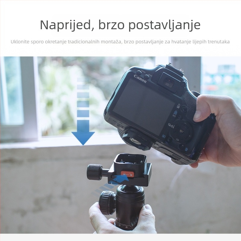 Beizhen Clip-b-g Aluminijska legura pločica brzog otpuštanja Stabilizator, univerzalna kompatibilnost, nosivost 6–10 kg, težina 51,2 g