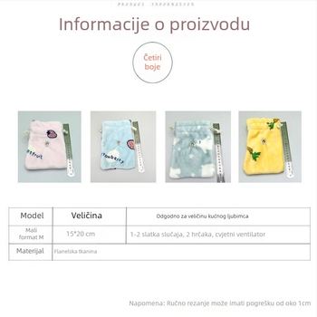 Flanelno gnijezdo za hrčke s vrpcom za zatvaranje